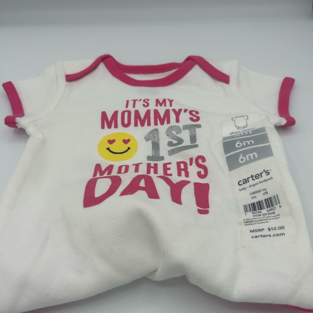 Carter's White and Pink Bodysuit
